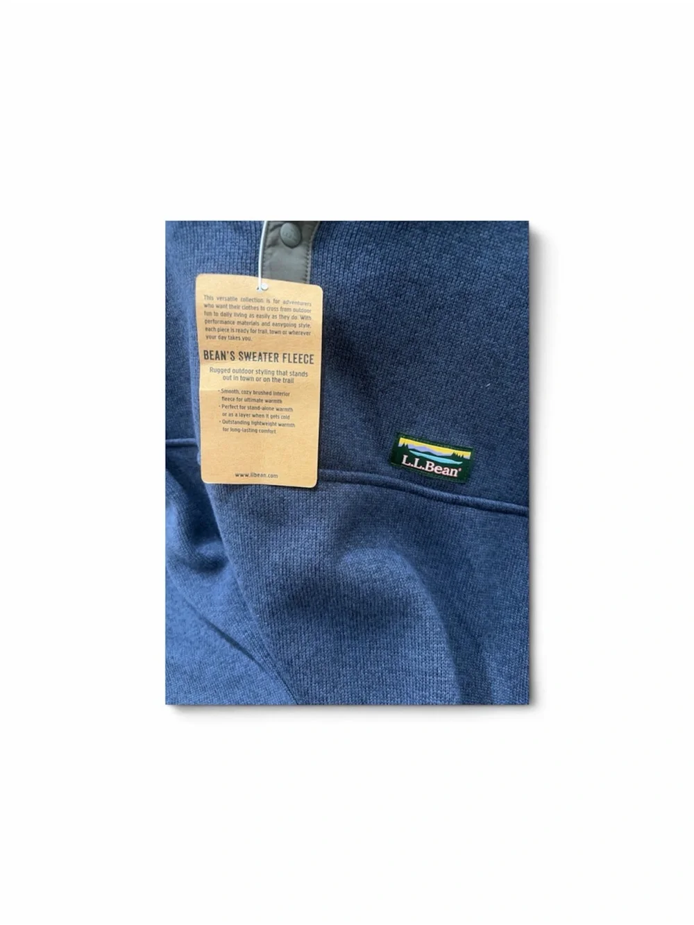 NWT LL Bean Men's Blue Fleece Pullover